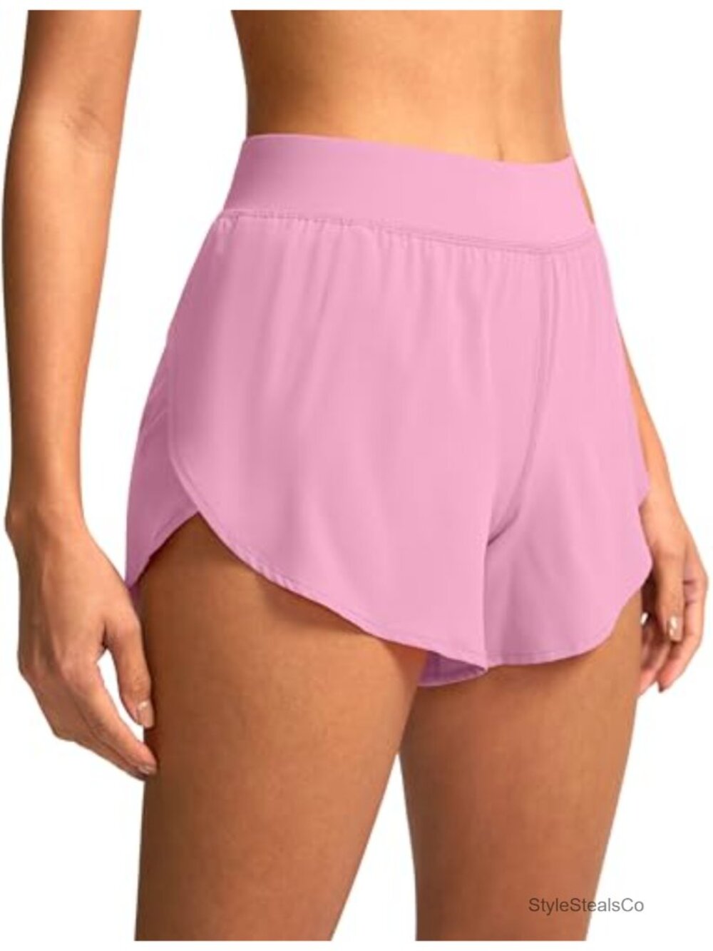 High Waisted Dolphin Running Shorts with Liner Quick Dry Athletic